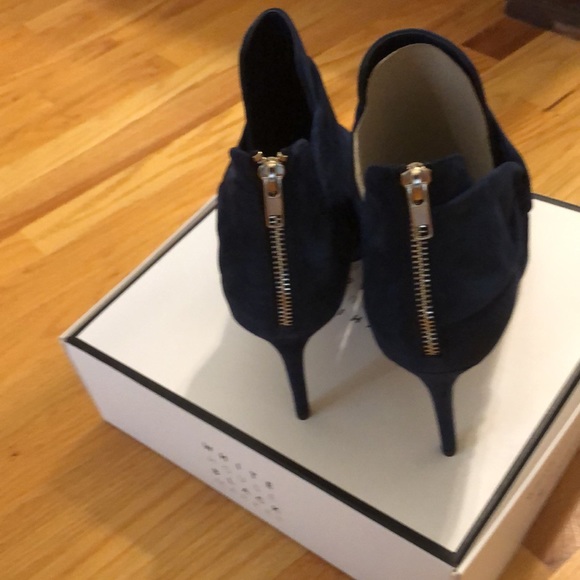 Blue Suede Stiletto Booties - Picture 3 of 6